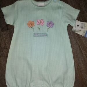 Carter's Light Green Baby Sleep Sack with Floral Embroidery